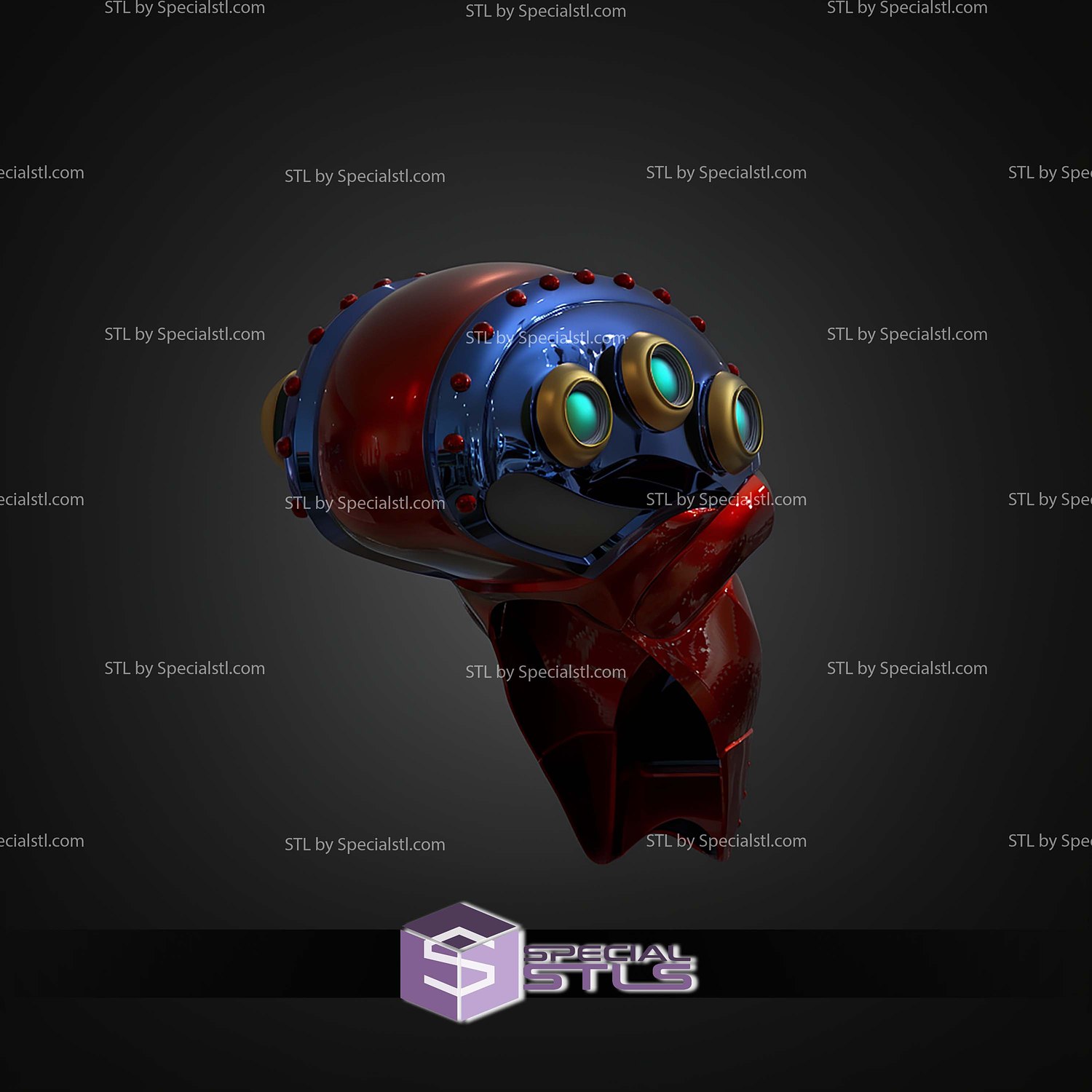Cosplay STL Files Launch Octopus Helmet Megaman X 3D Model — view 4