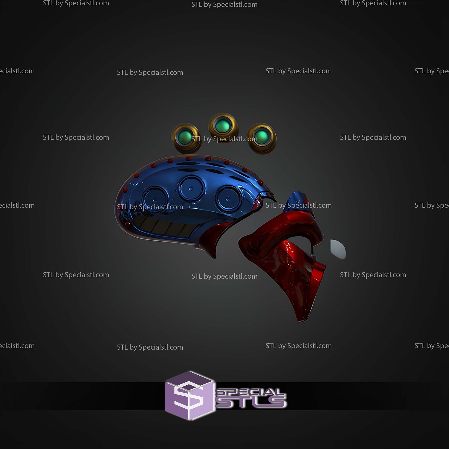 Cosplay STL Files Launch Octopus Helmet Megaman X 3D Model — view 5