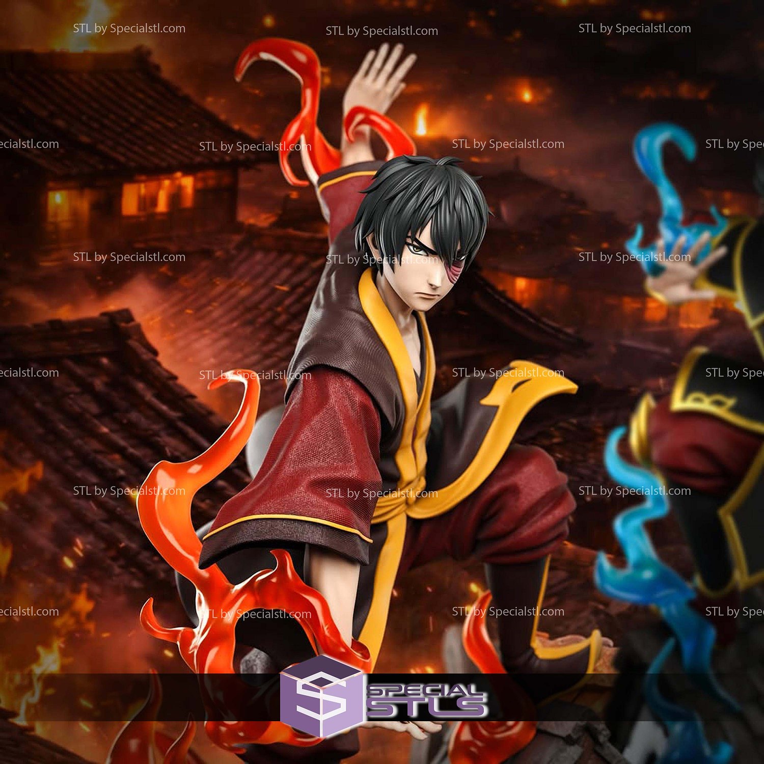 Zuko And Azula Avatar 350mm STL Files 3D Model — view 4