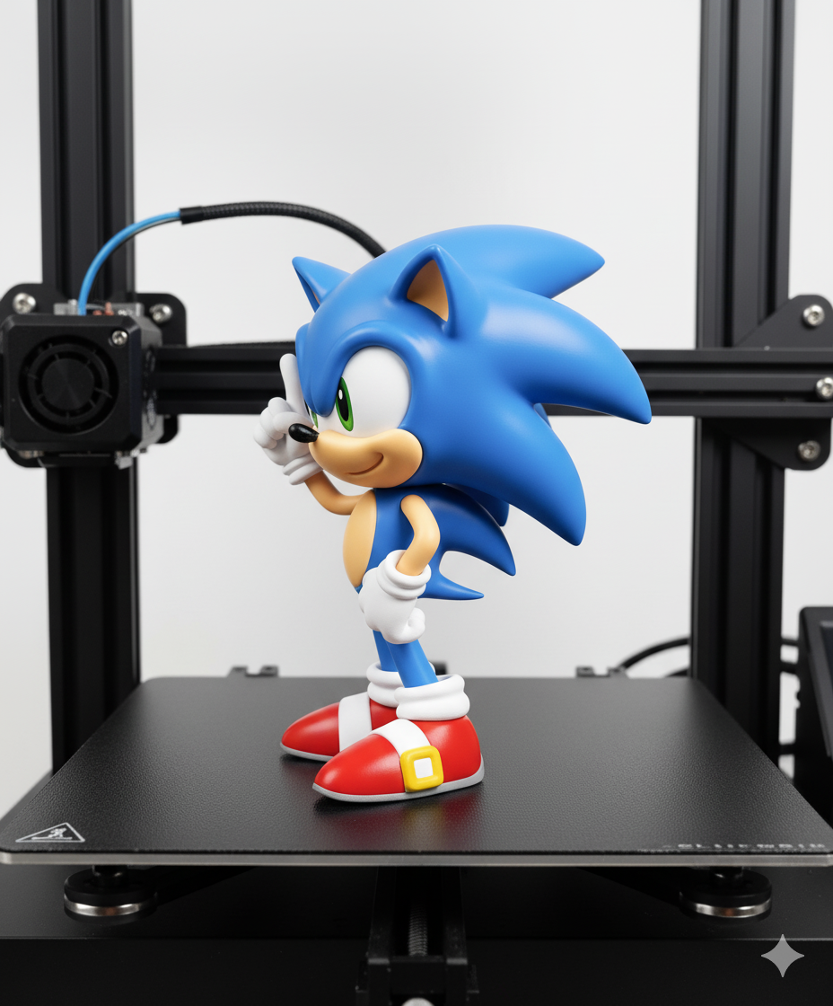 Sonic the Hedgehog STL File – Cute Chibi Sonic 3D Print – Printable Game Character Model Model