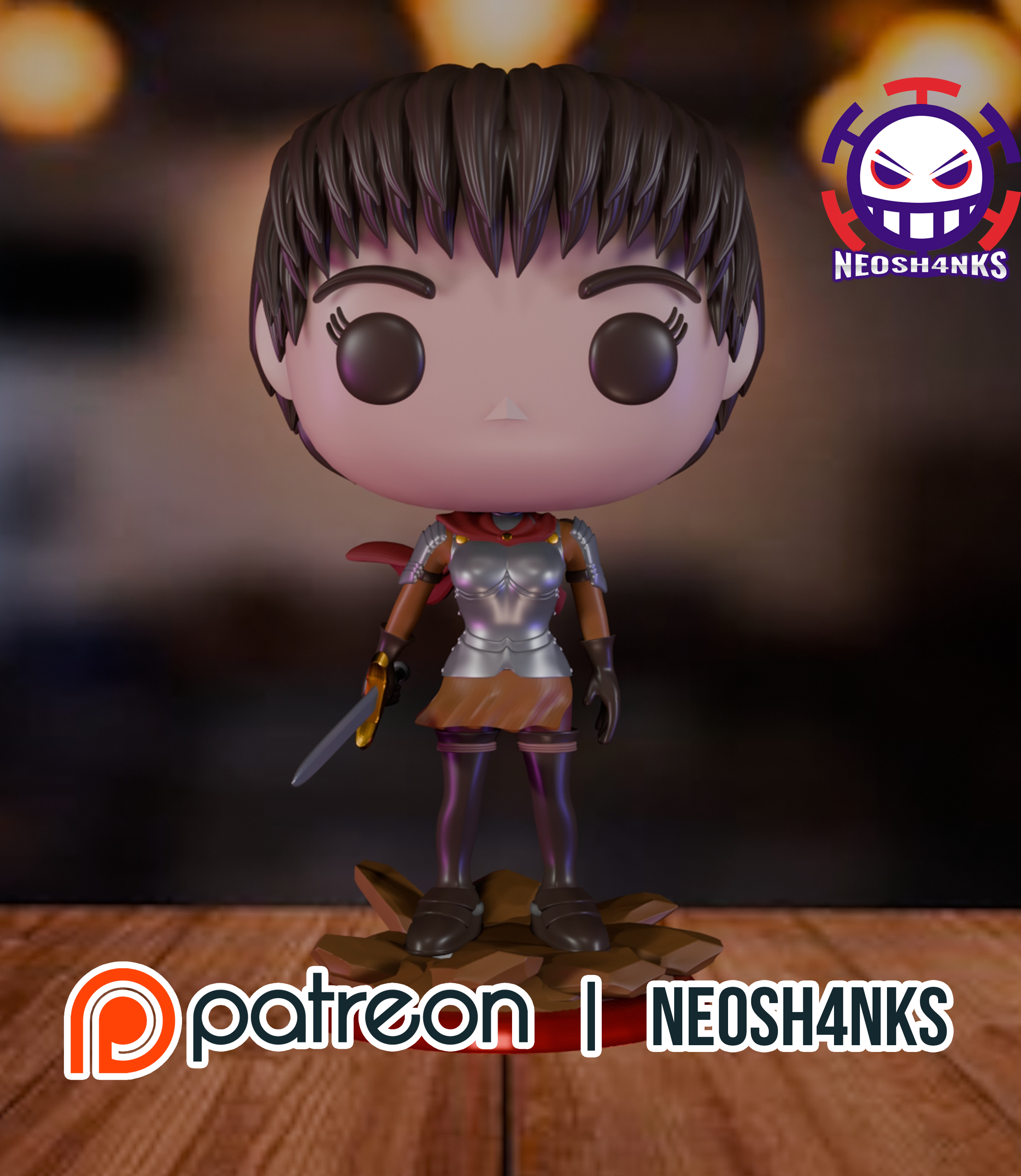 Berserk Casca Funko style 3D STL Model