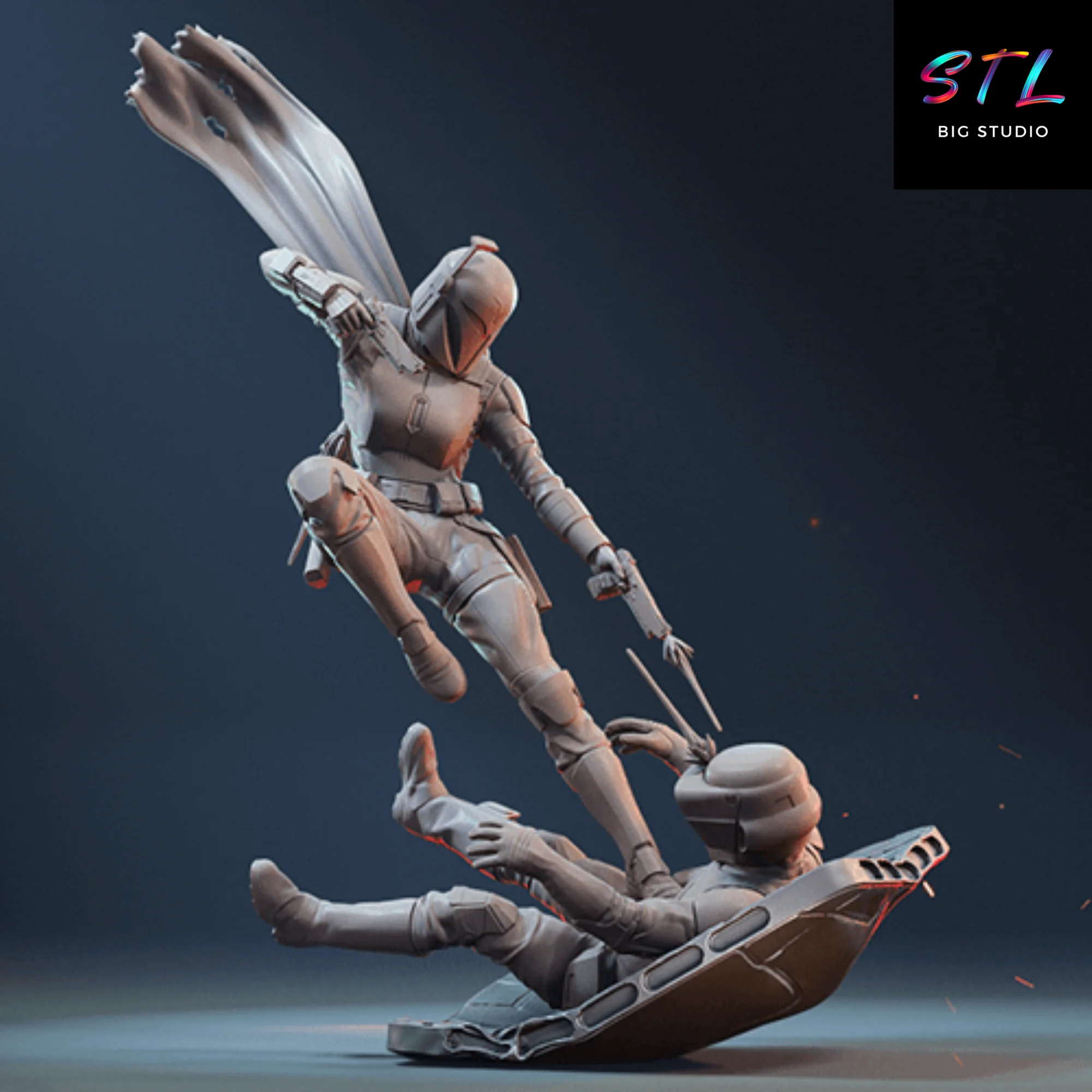 Bo-Katan Kryze Diorama STL | Star Wars | 3D Printable Figure Model