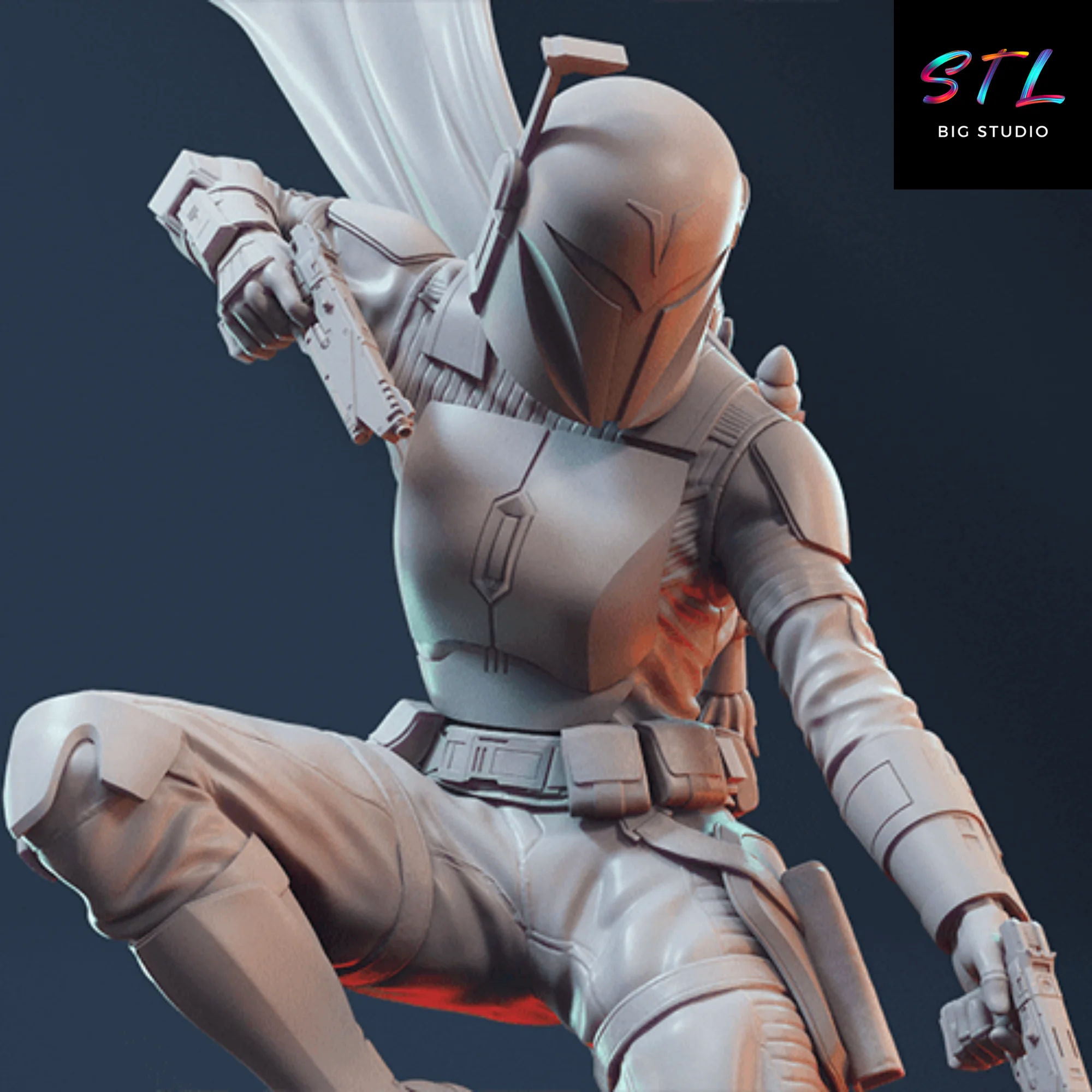 Bo-Katan Kryze Diorama STL | Star Wars | 3D Printable Figure Model — view 2