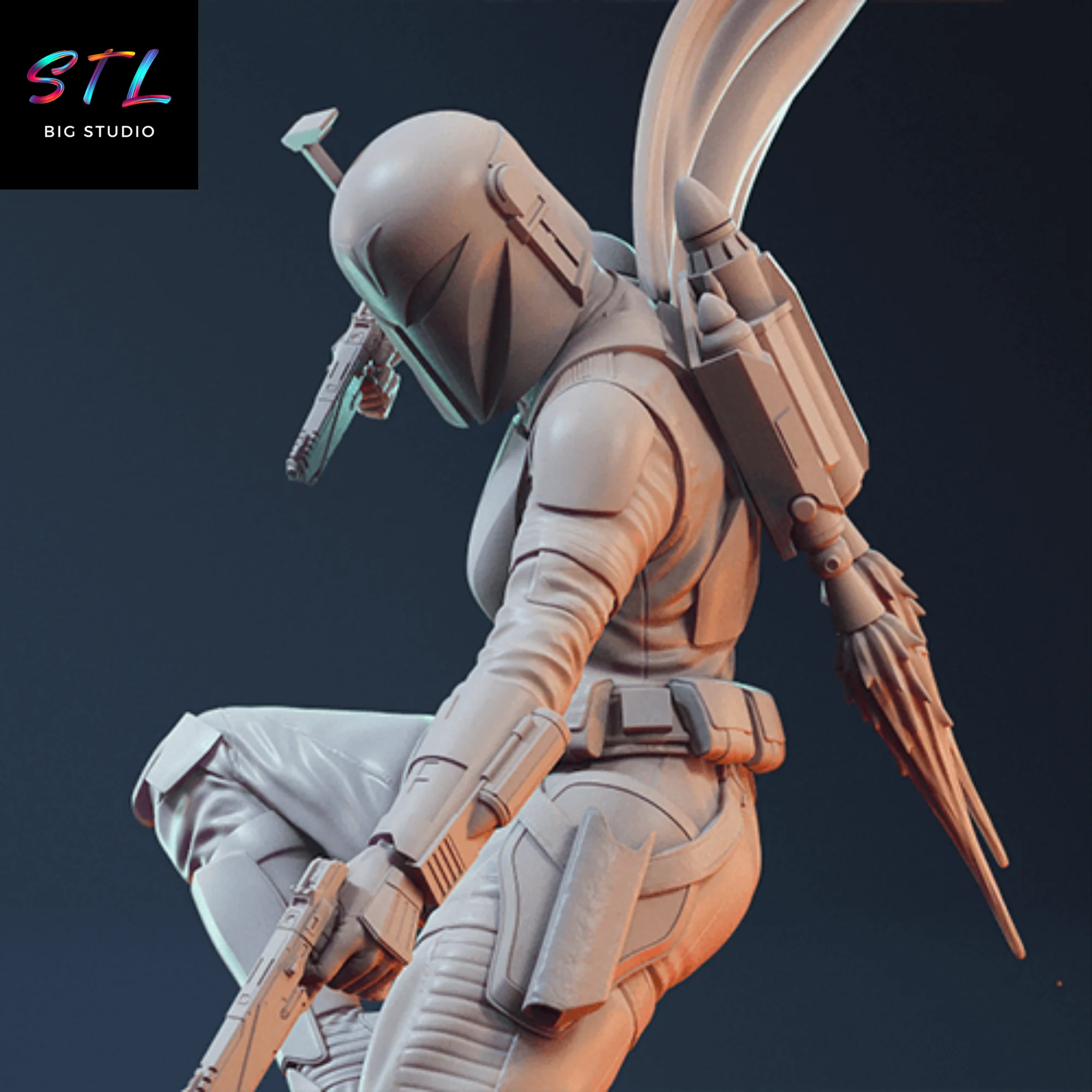 Bo-Katan Kryze Diorama STL | Star Wars | 3D Printable Figure Model — view 3
