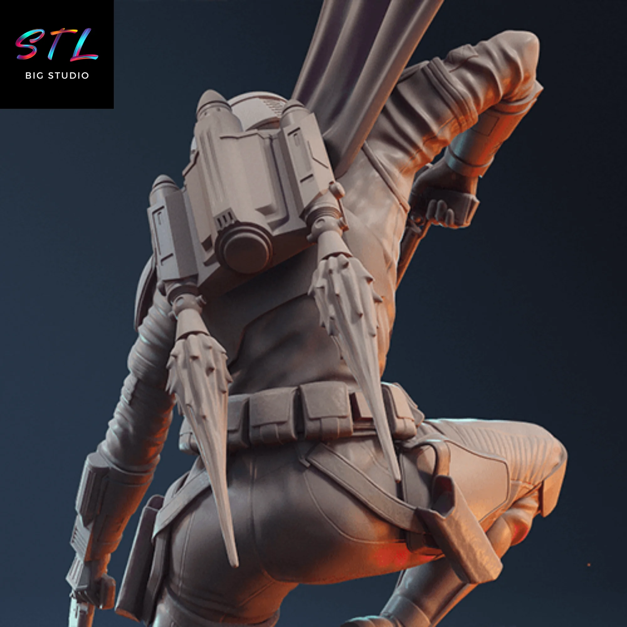 Bo-Katan Kryze Diorama STL | Star Wars | 3D Printable Figure Model — view 4