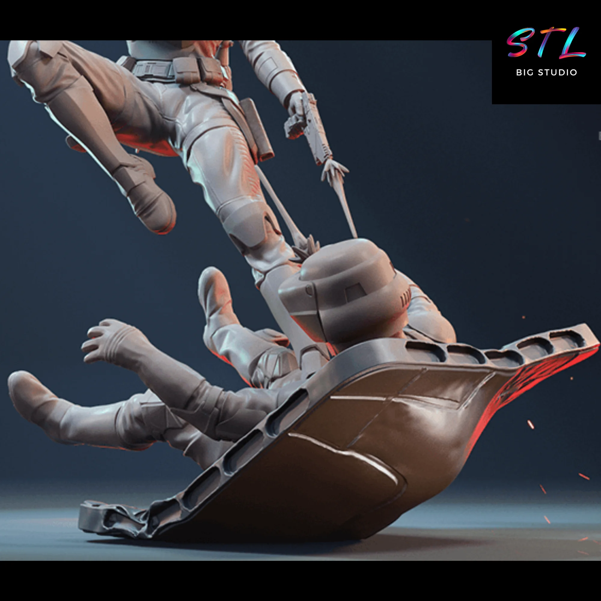 Bo-Katan Kryze Diorama STL | Star Wars | 3D Printable Figure Model — view 6