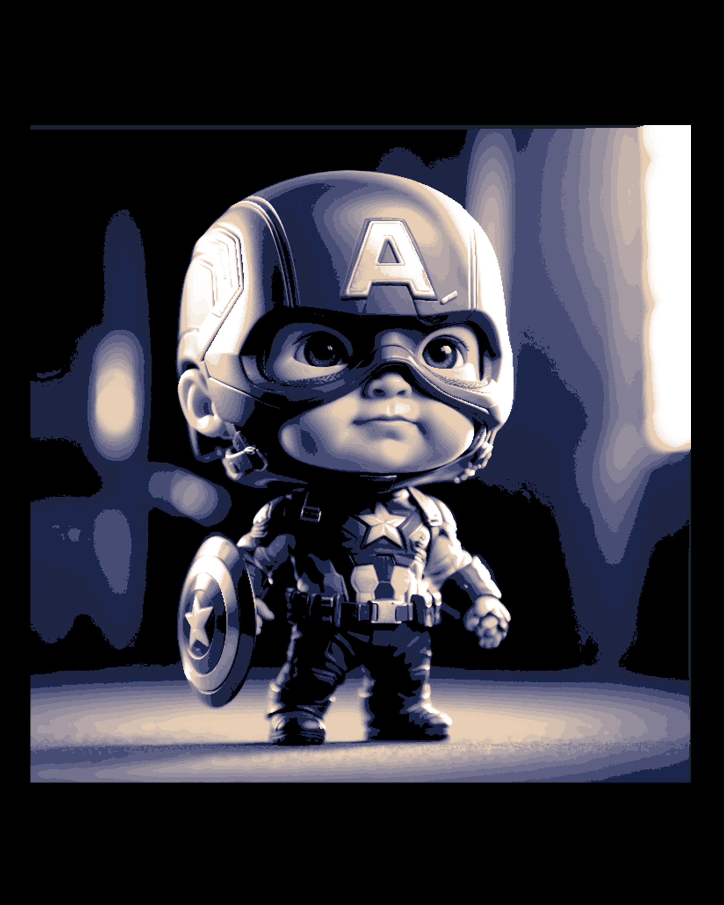 Chibi Art - Little one Photo of Captain America from Marvel Comics 3D 3MF Model