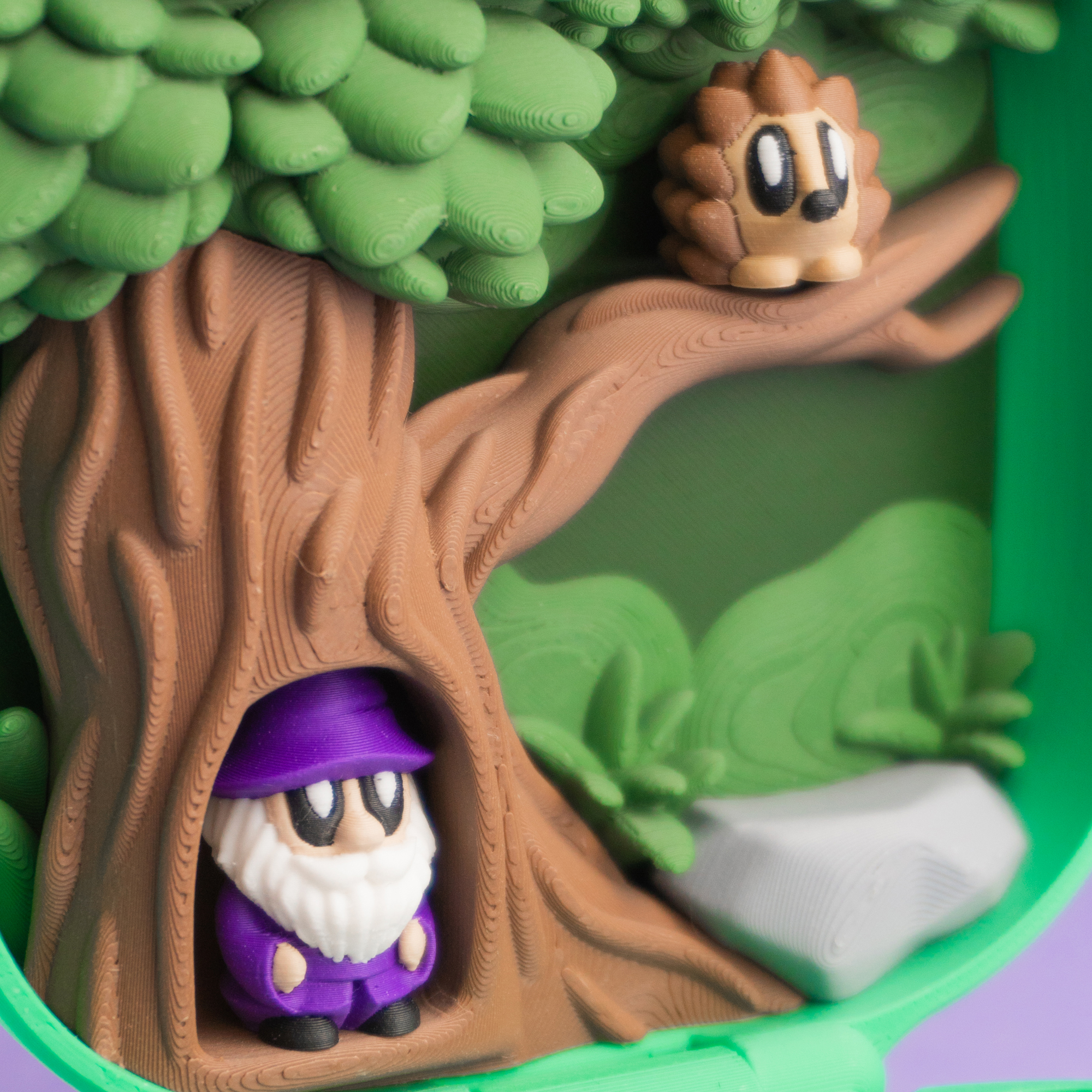 Pocket Blob Mushroom Forest - Mini Playset Art Toy with Latching Case 3D STL Model — view 7