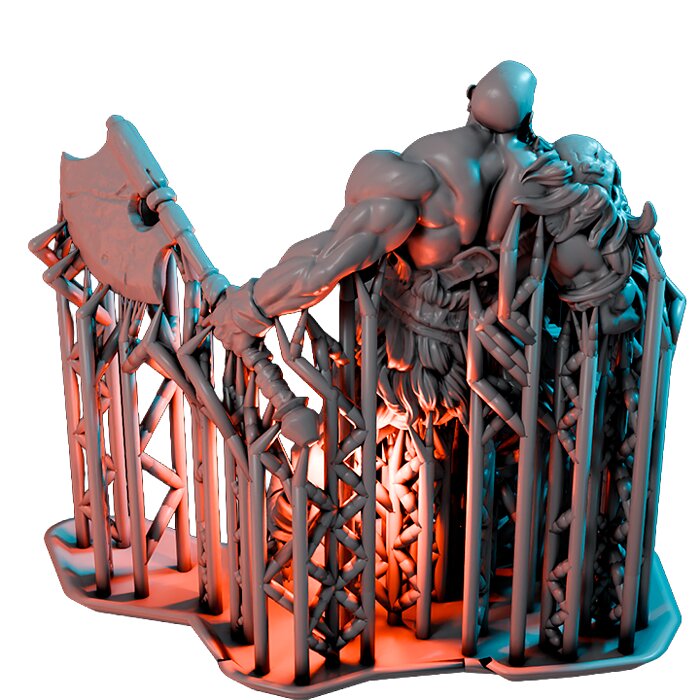 Goliath Barbarian On 1 Inch Base IX - Collectible Hero Figurine 3D STL Model — view 2