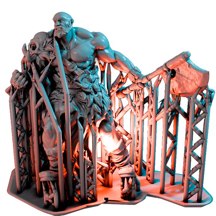 Goliath Barbarian On 1 Inch Base IX - Collectible Hero Figurine 3D STL Model — view 3