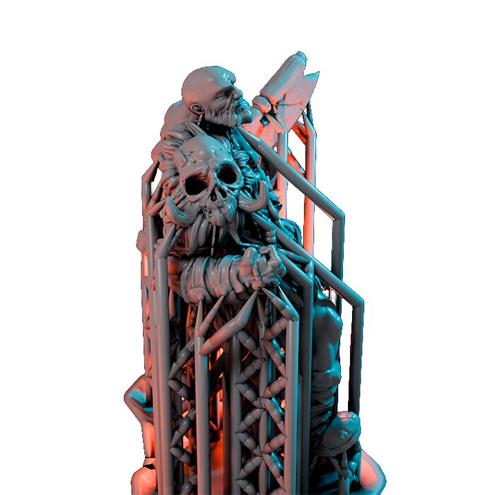 Goliath Barbarian On 1 Inch Base IX - Collectible Hero Figurine 3D STL Model — view 4