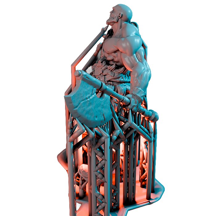 Goliath Barbarian On 1 Inch Base IX - Collectible Hero Figurine 3D STL Model — view 5