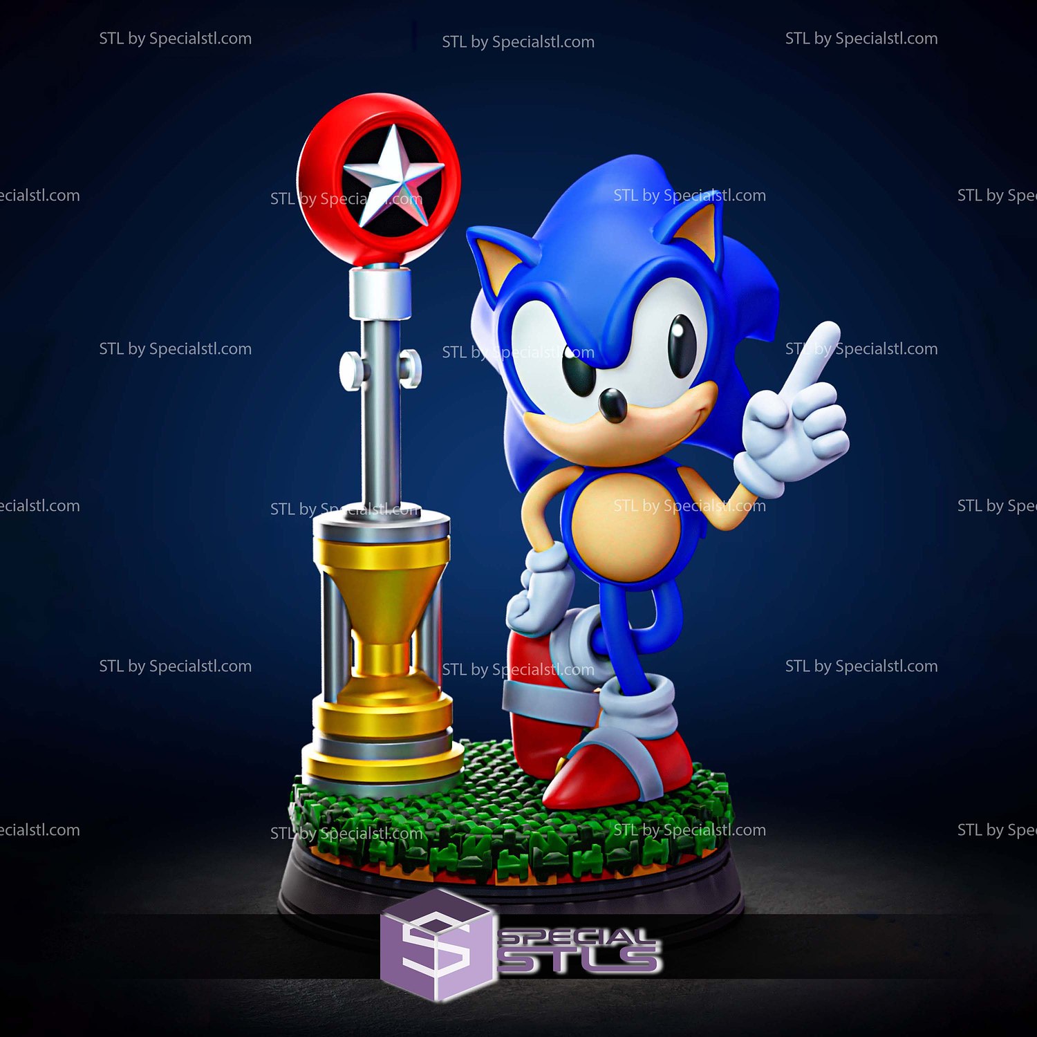 Sonic The Hedgehog Classic 3D Printer Files STL Model — view 2