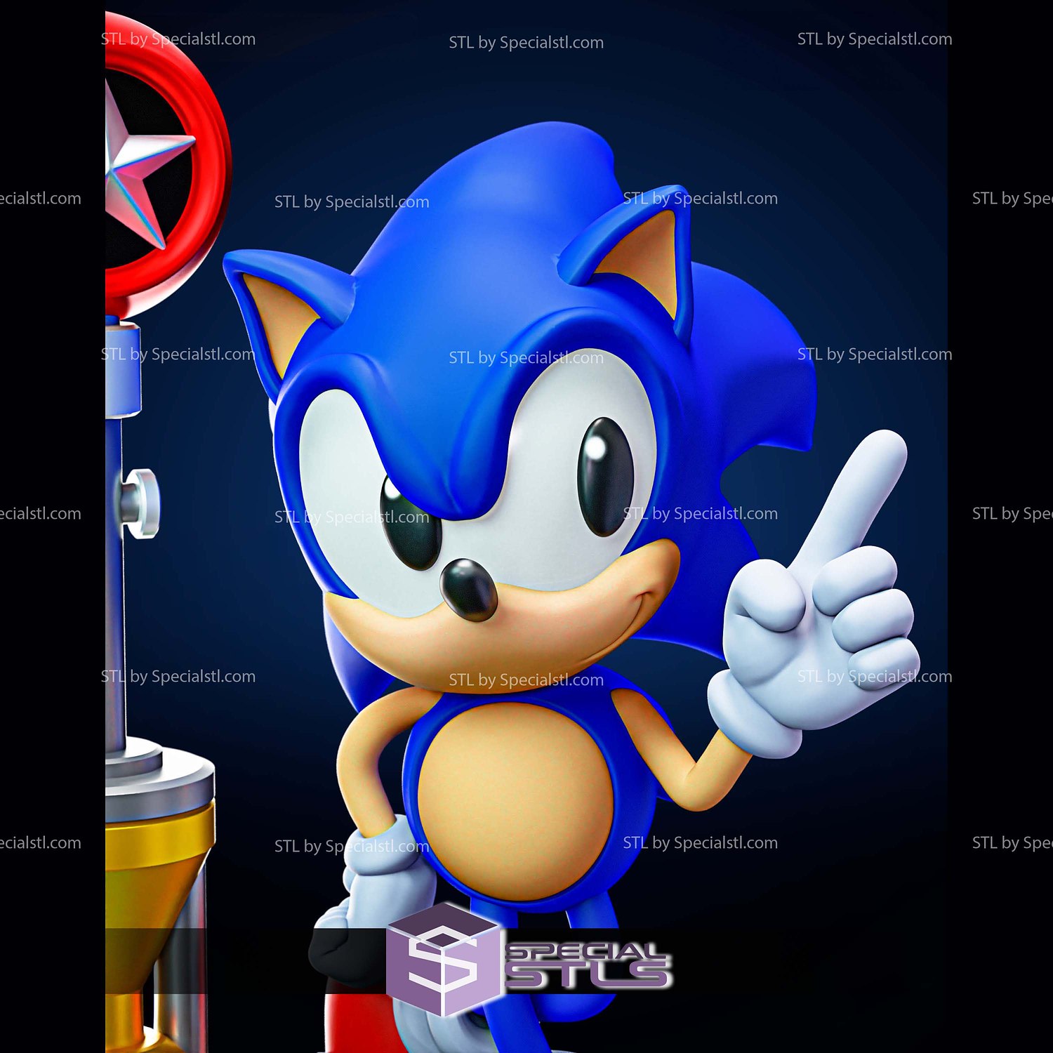 Sonic The Hedgehog Classic 3D Printer Files STL Model — view 5