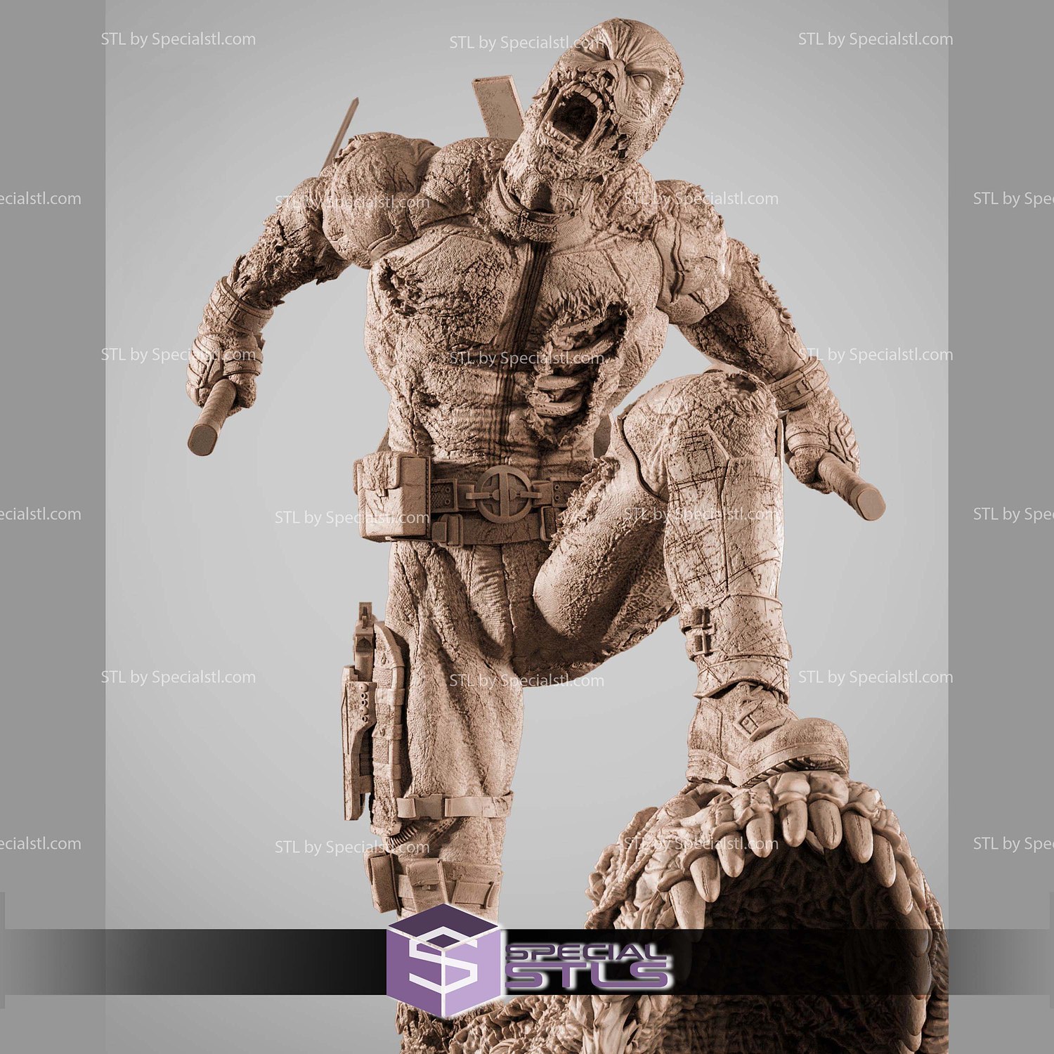 Deadpool Zombie 480mm STL Files 3D Model — view 4