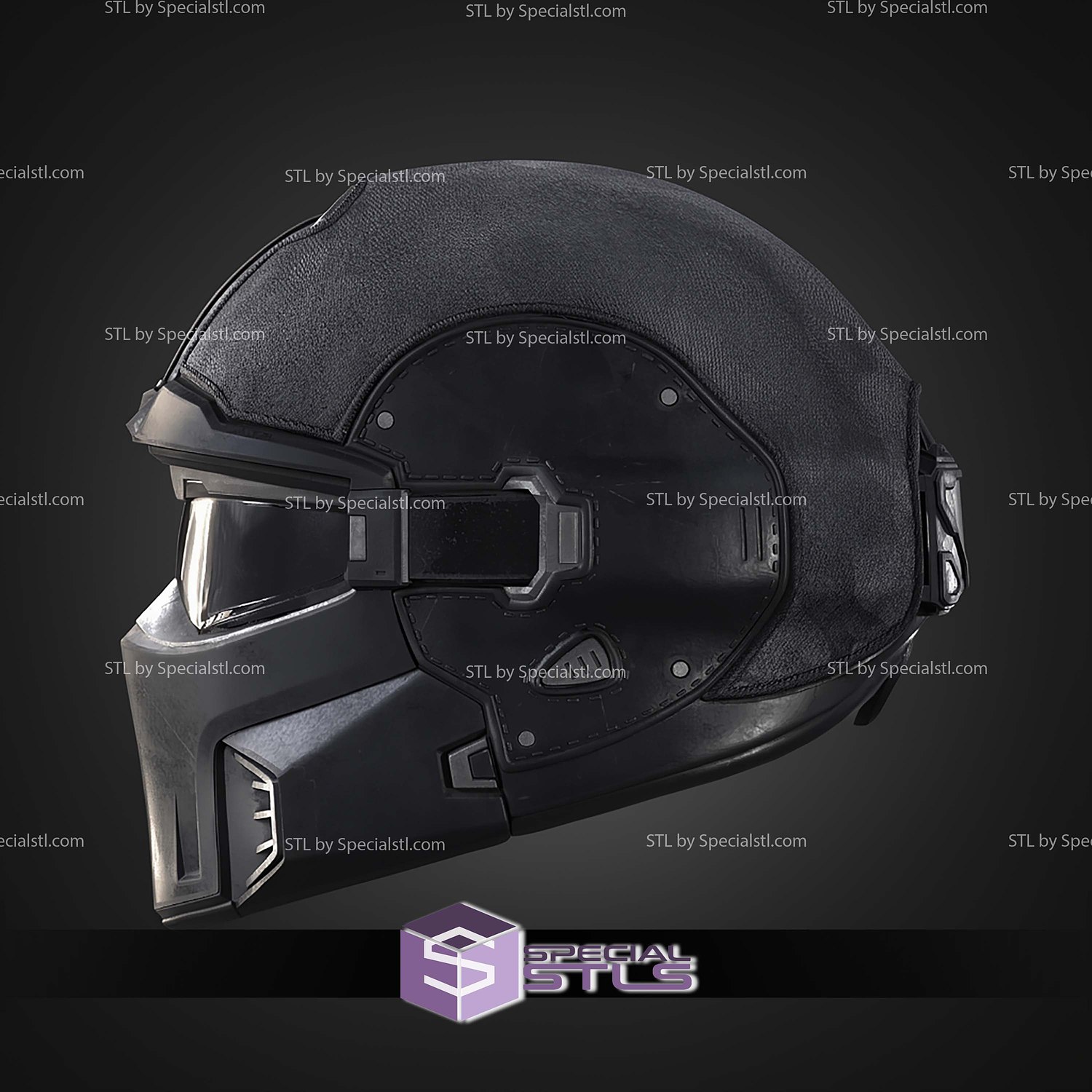 Cosplay STL Files Helldivers 2 Shadow Paragon Helmet 3D Model — view 2
