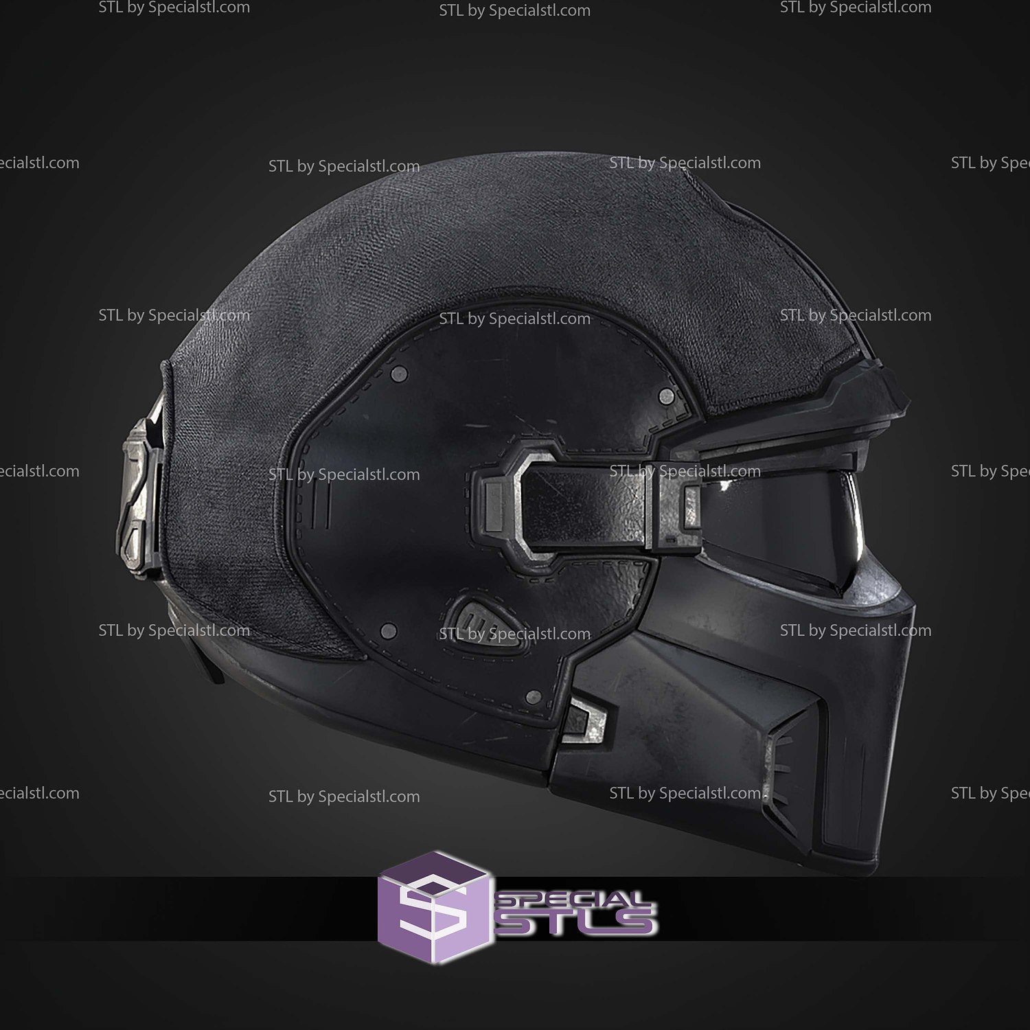 Cosplay STL Files Helldivers 2 Shadow Paragon Helmet 3D Model — view 4
