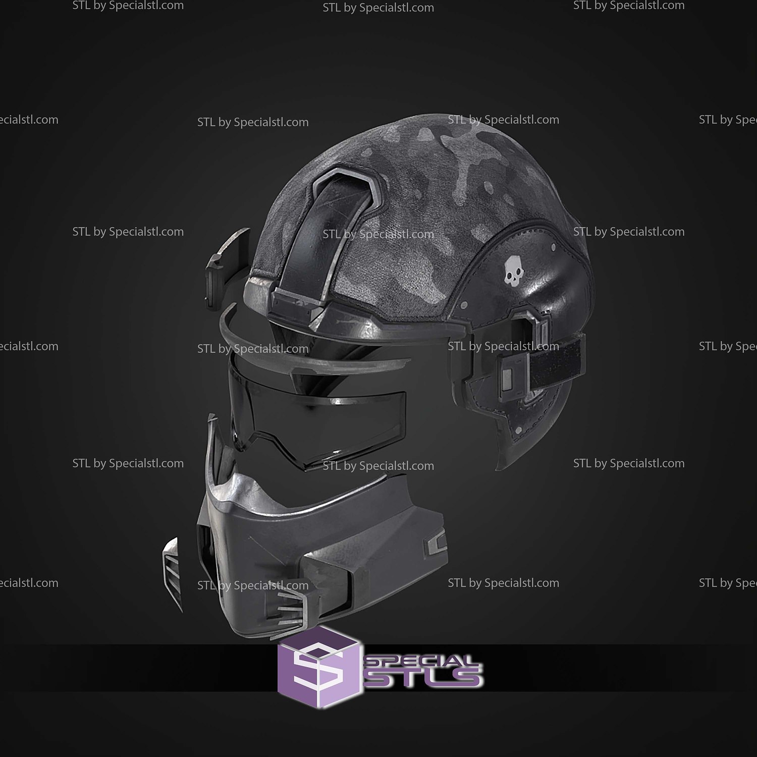 Cosplay STL Files Helldivers 2 Shadow Paragon Helmet 3D Model — view 5