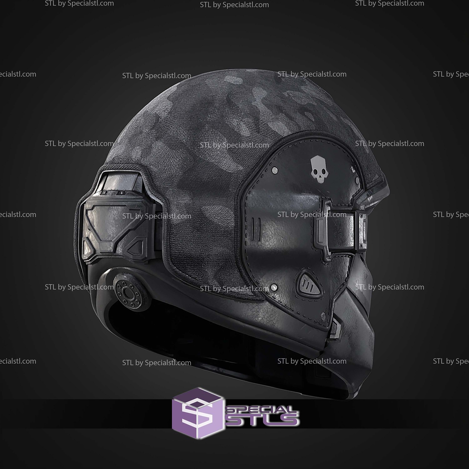 Cosplay STL Files Helldivers 2 Shadow Paragon Helmet 3D Model — view 7