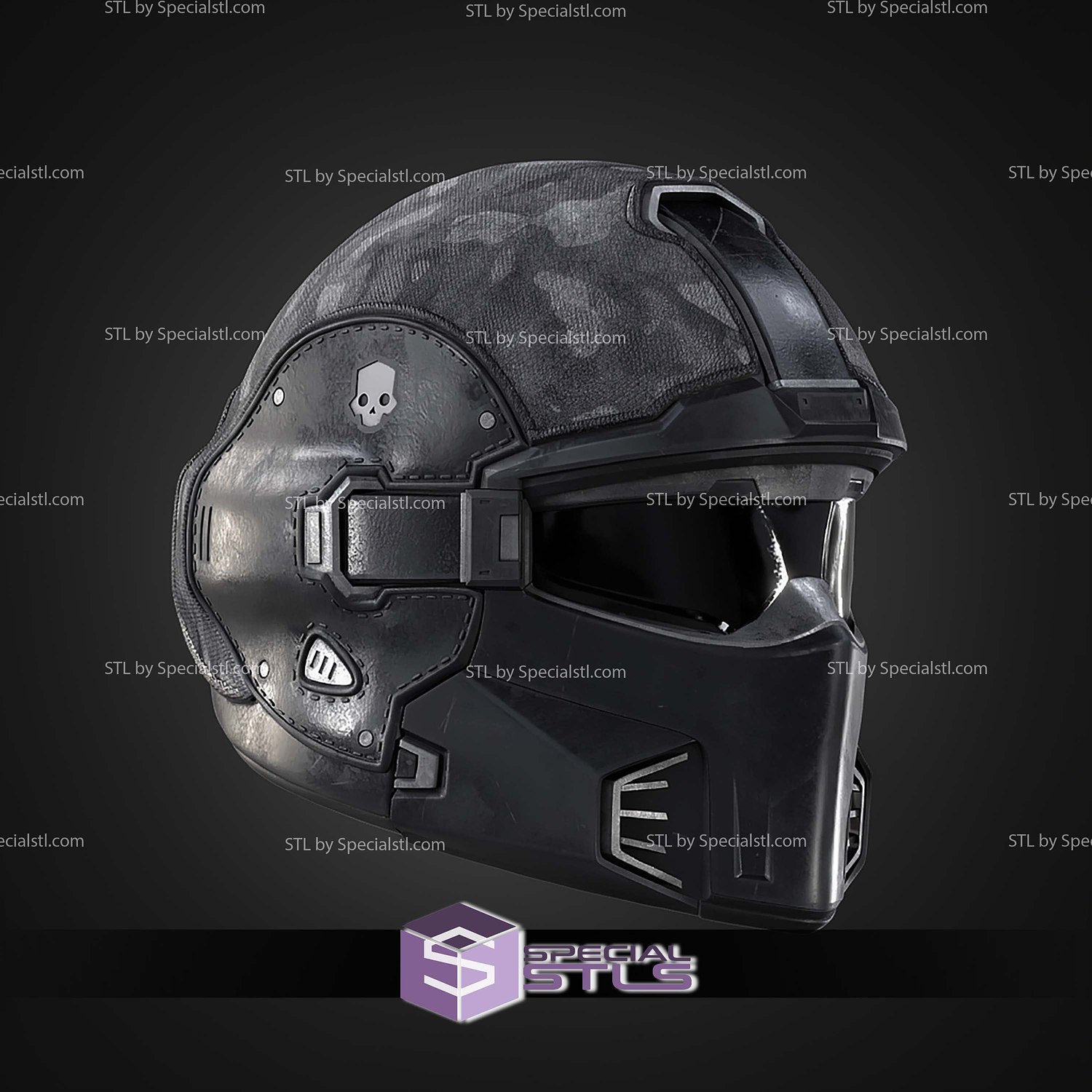 Cosplay STL Files Helldivers 2 Shadow Paragon Helmet 3D Model — view 8