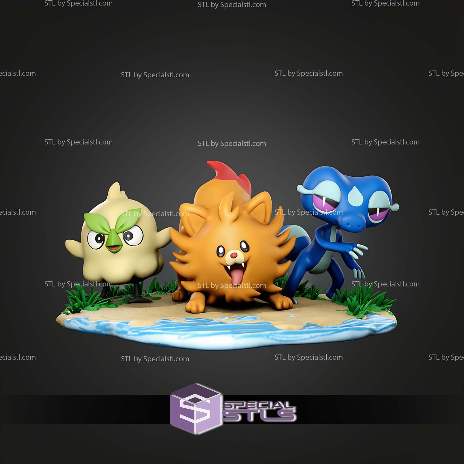 Pokemon Gen 10 Starter STL Files 3D Model — view 5