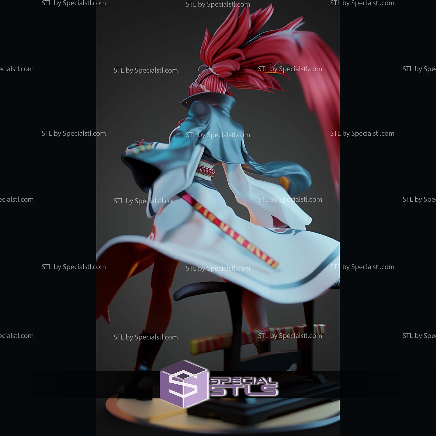 Baiken Samurai Sword STL Files 3D Model — view 2