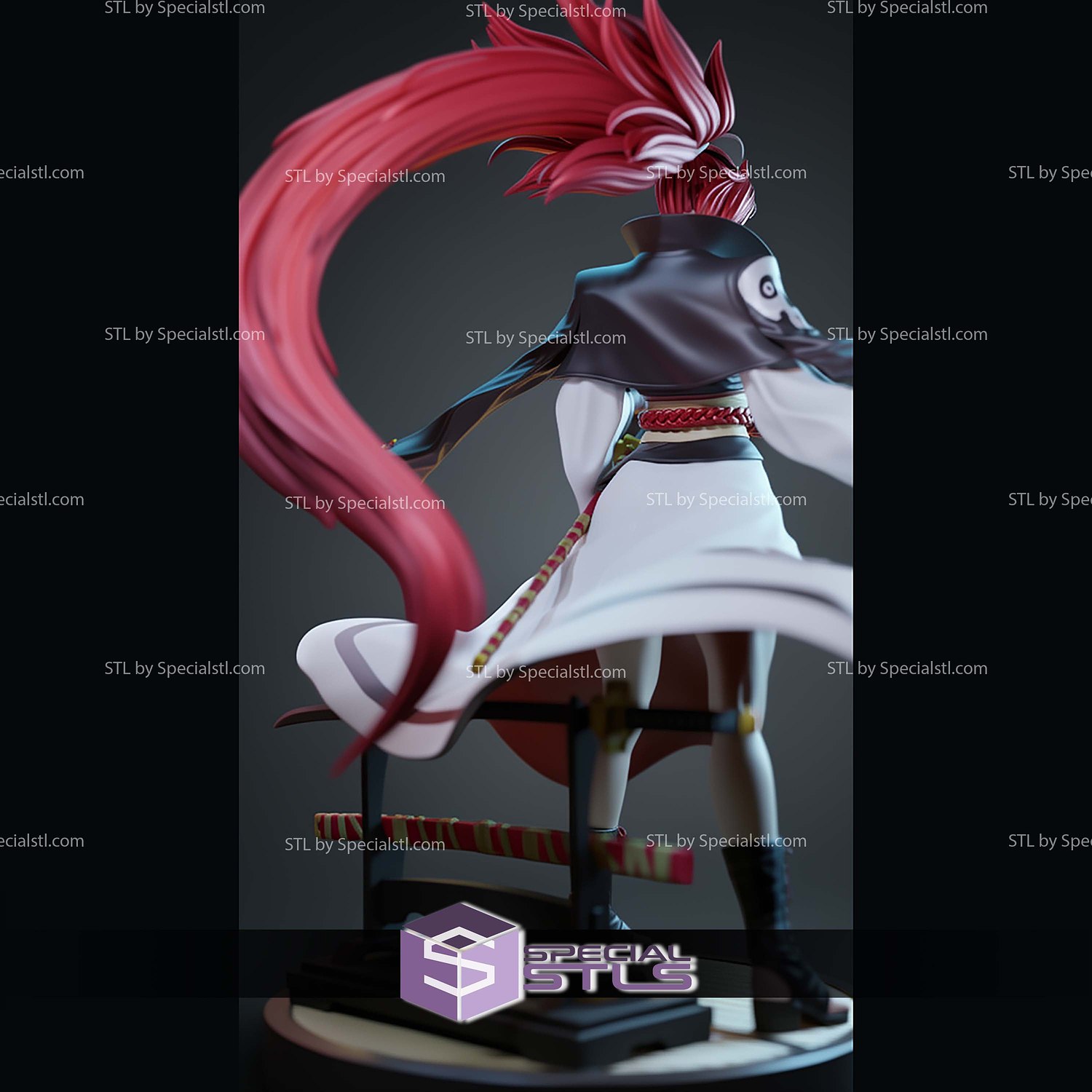 Baiken Samurai Sword STL Files 3D Model — view 3