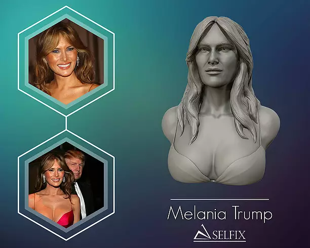 Melania Trump 3D bust sculpture DXF Model
