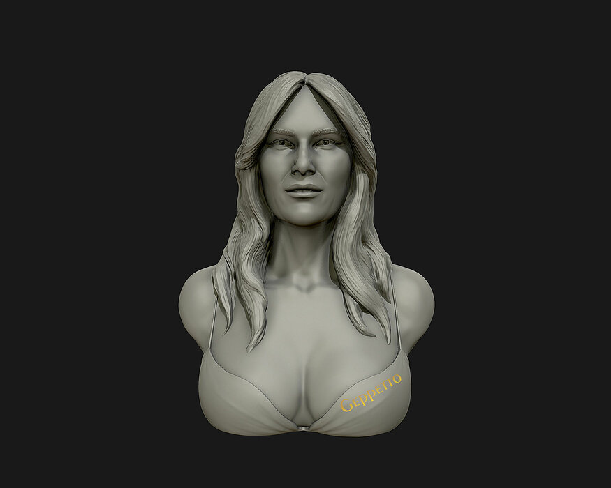 Melania Trump 3D bust sculpture DXF Model — view 2
