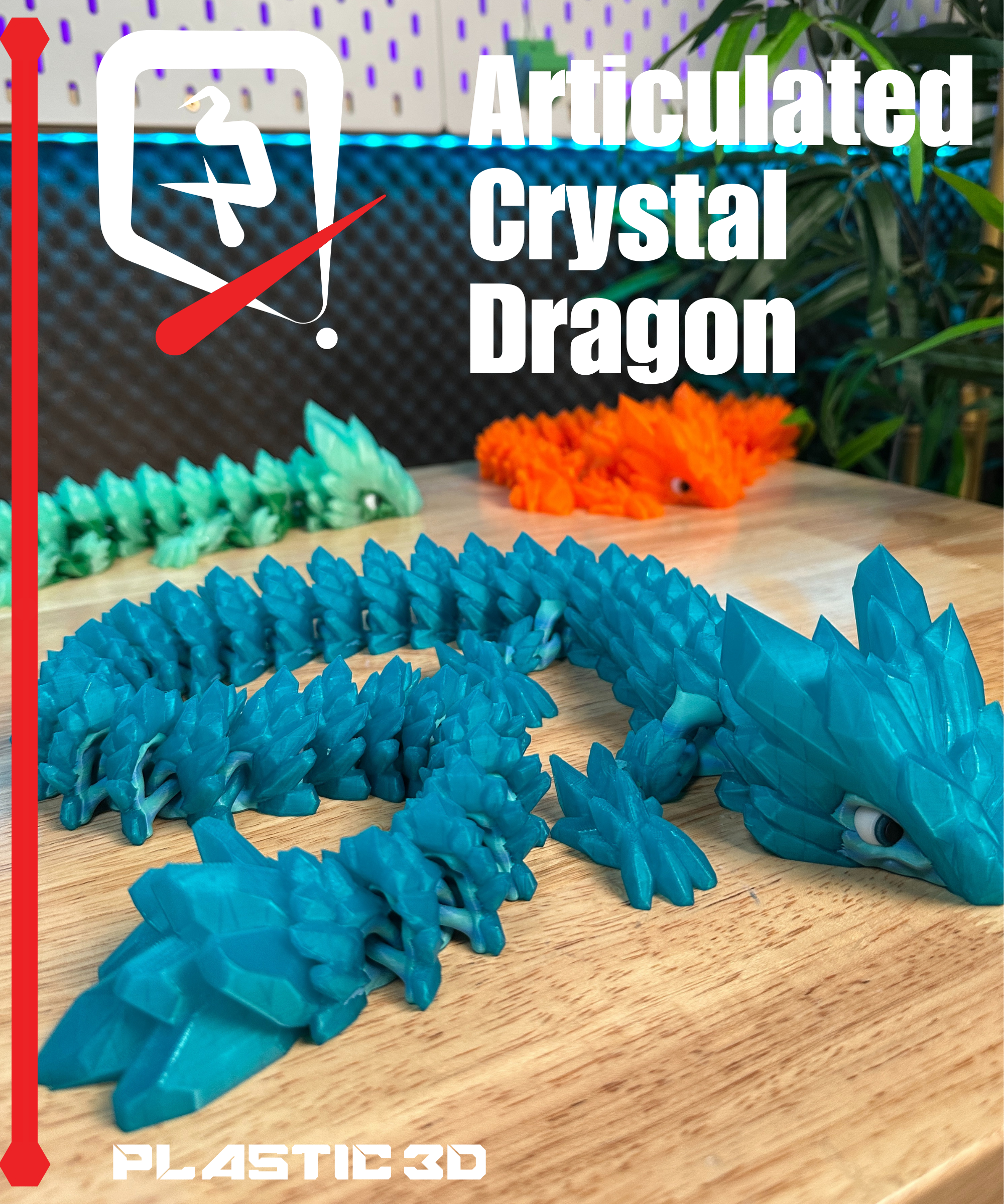Articulated Crystal Dragon - Elder 3D STL Model
