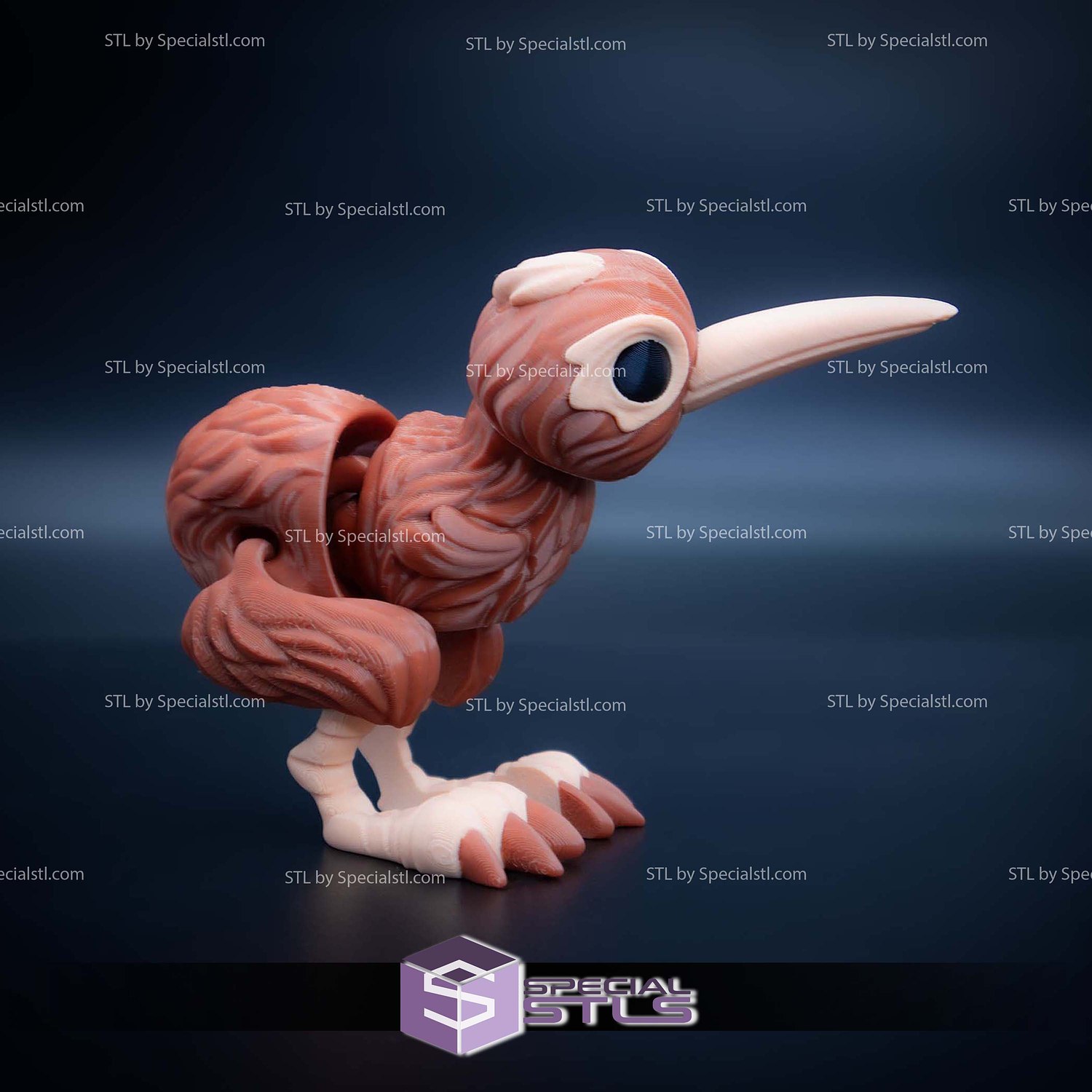 Super Basic STL Flexi Kiwi Bird 3D Model — view 2