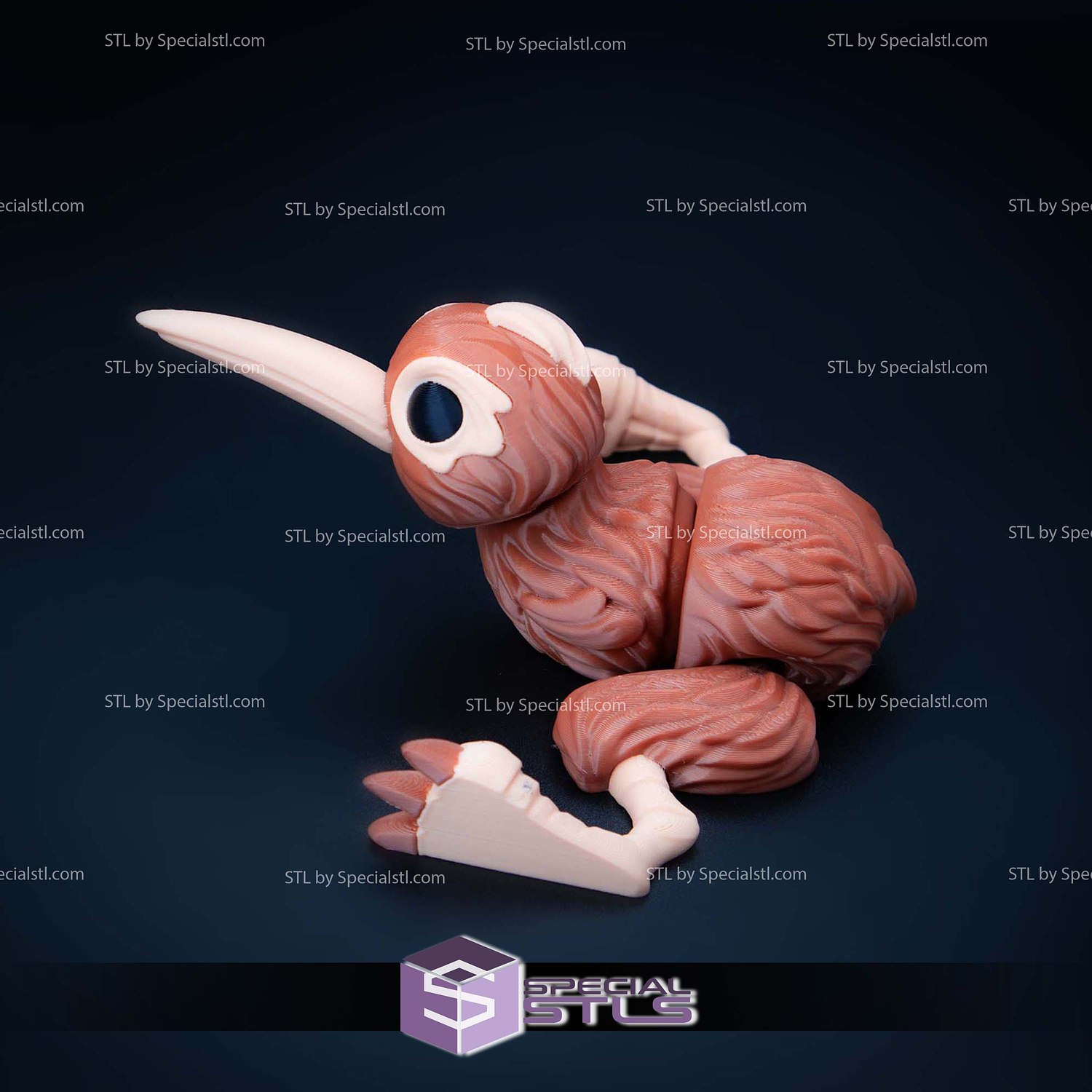 Super Basic STL Flexi Kiwi Bird 3D Model — view 4