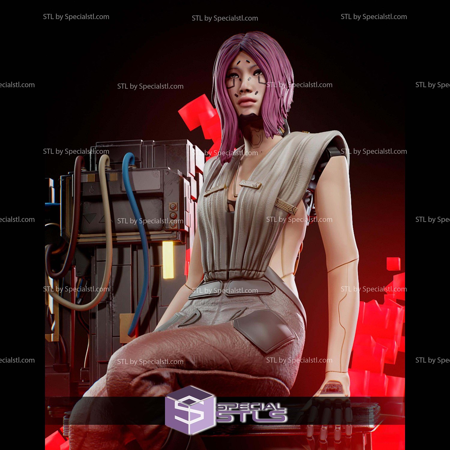 Songbird Cyberpunk 2077 Sitting 1-6 STL Files 3D Model — view 2