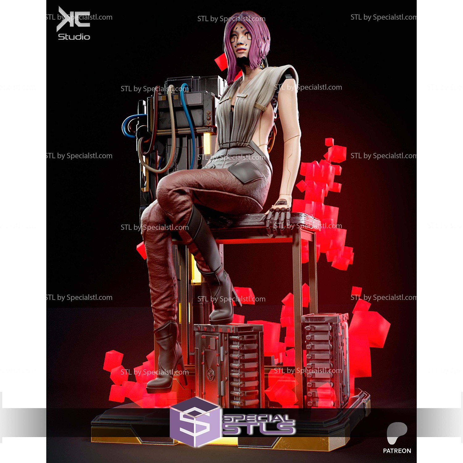 Songbird Cyberpunk 2077 Sitting 1-6 STL Files 3D Model — view 5
