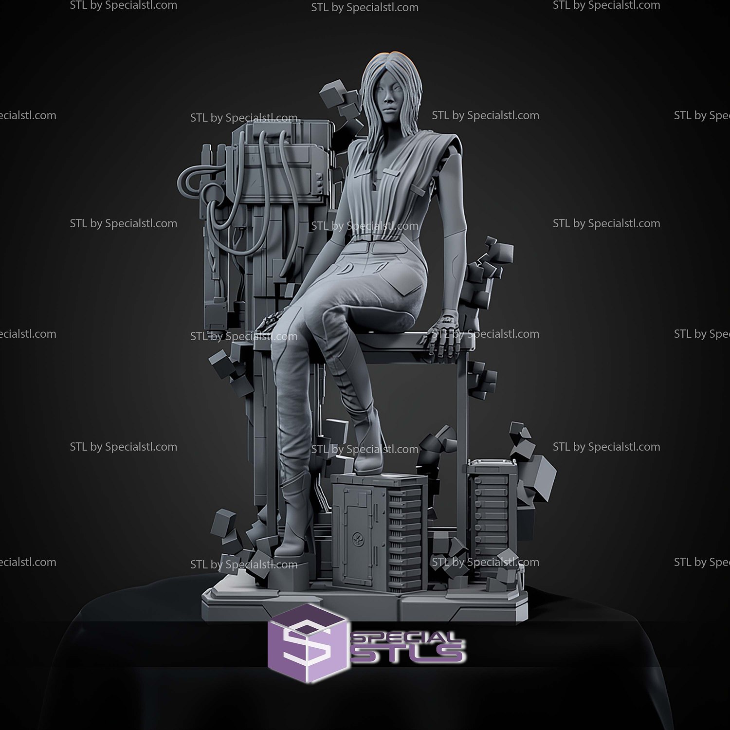Songbird Cyberpunk 2077 Sitting 1-6 STL Files 3D Model — view 6