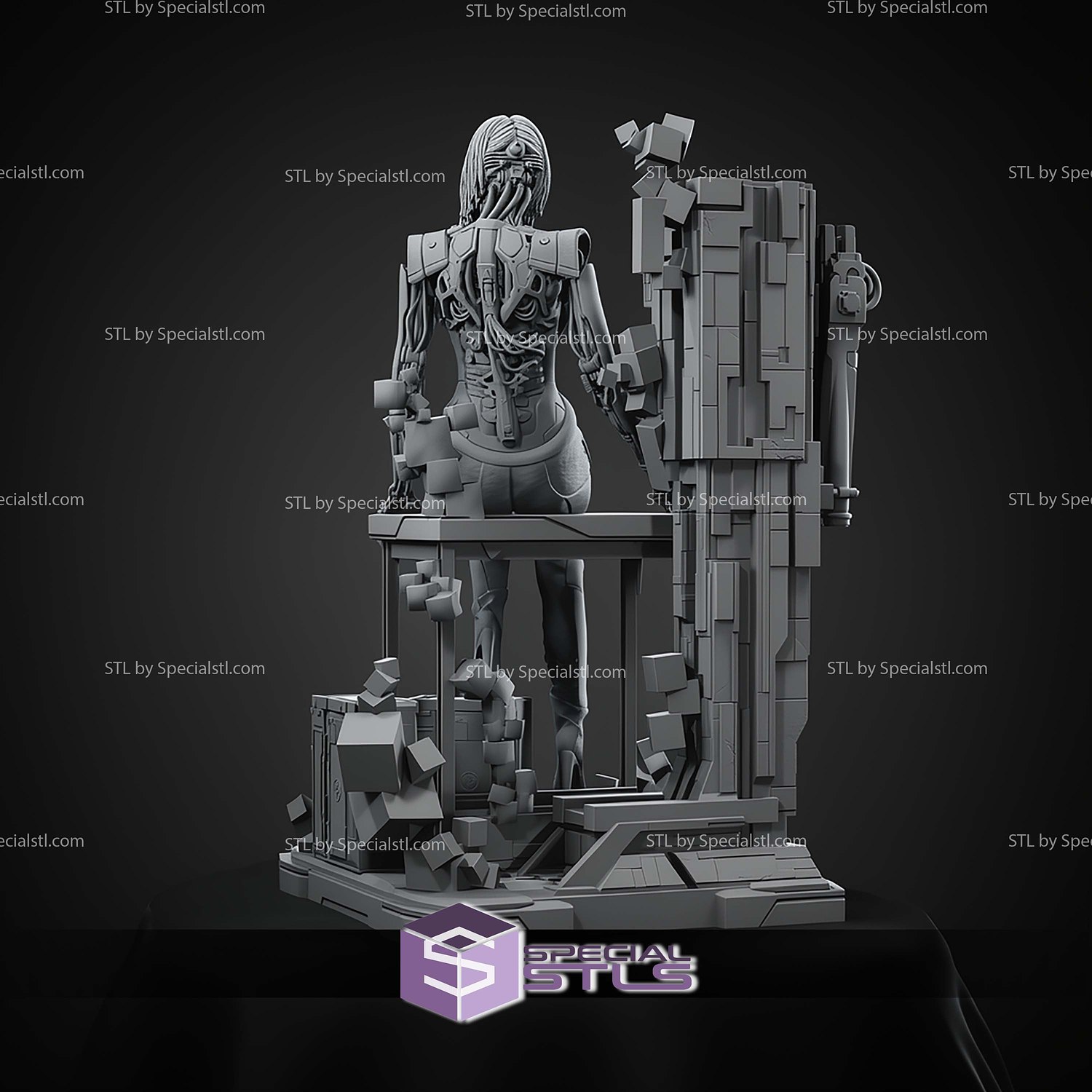 Songbird Cyberpunk 2077 Sitting 1-6 STL Files 3D Model — view 8