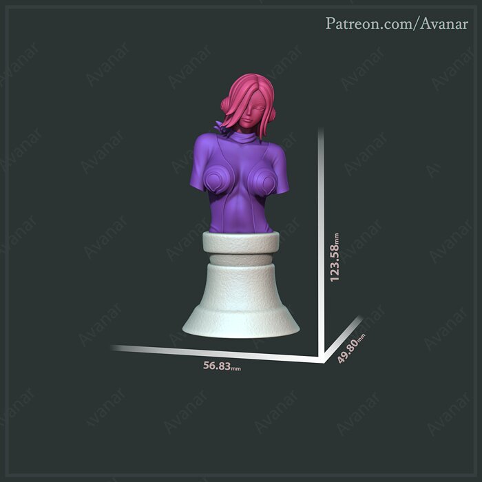 Reiju Vinsmoke Bust 3D STL Model — view 3