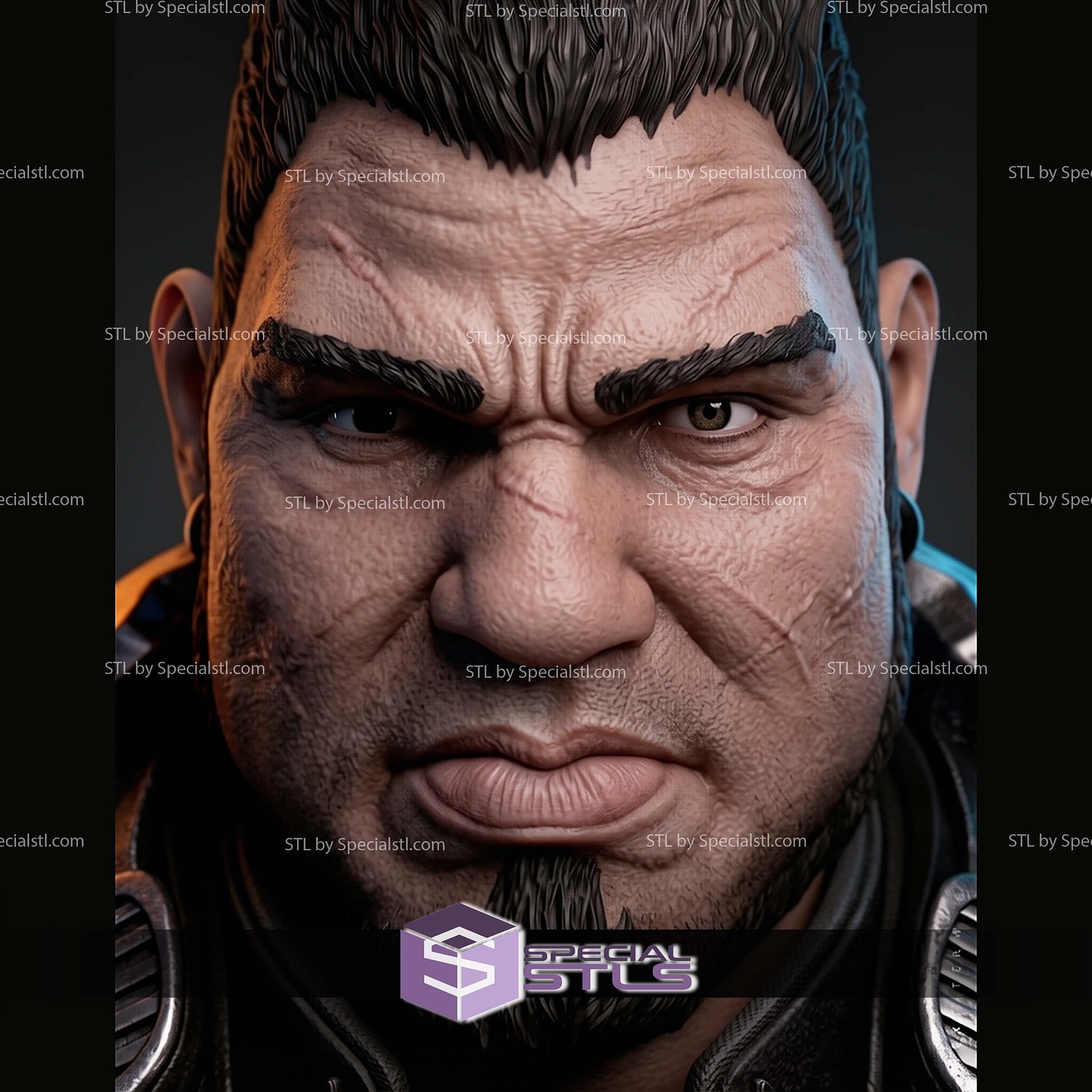 Dominic Santiago Portrait Bust 350mm STL Files 3D Model — view 4