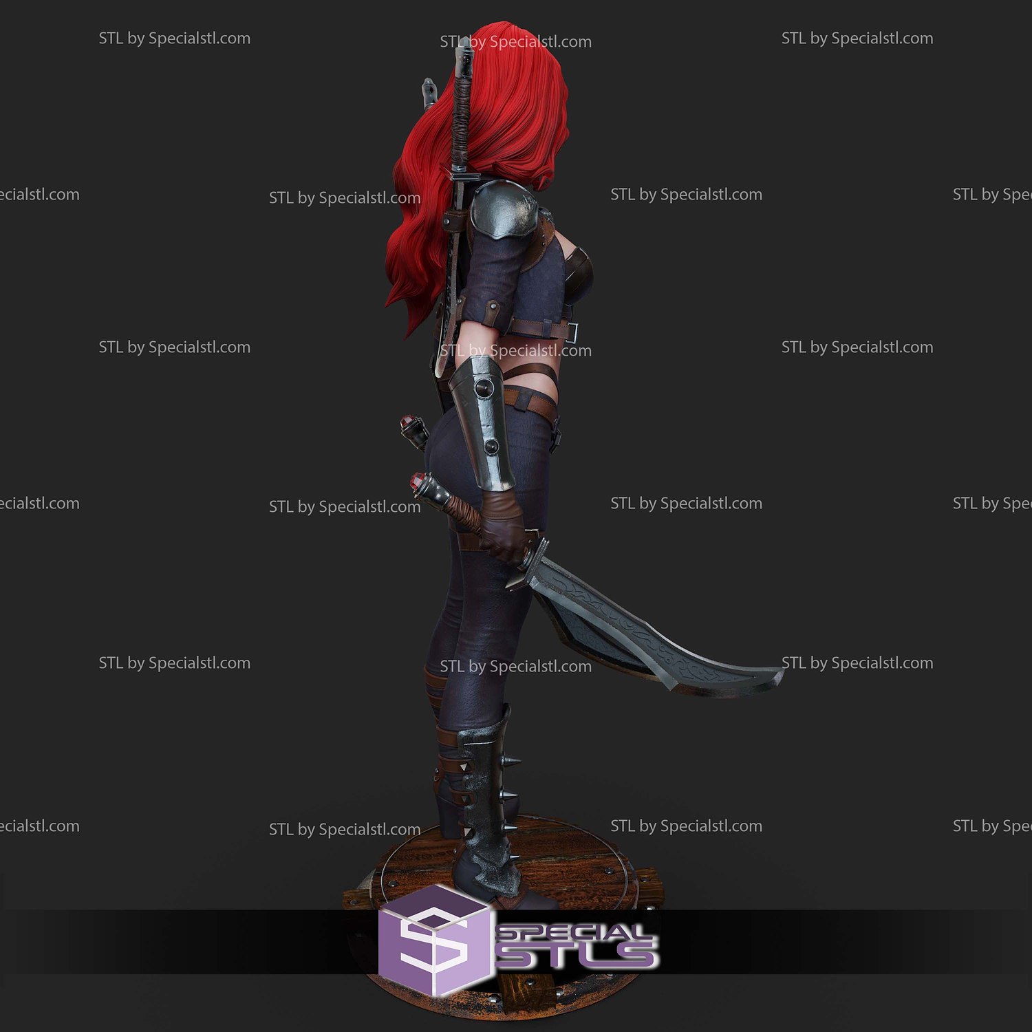 Katarina 2 Sword Sculptures 3D Printing STL Model — view 3