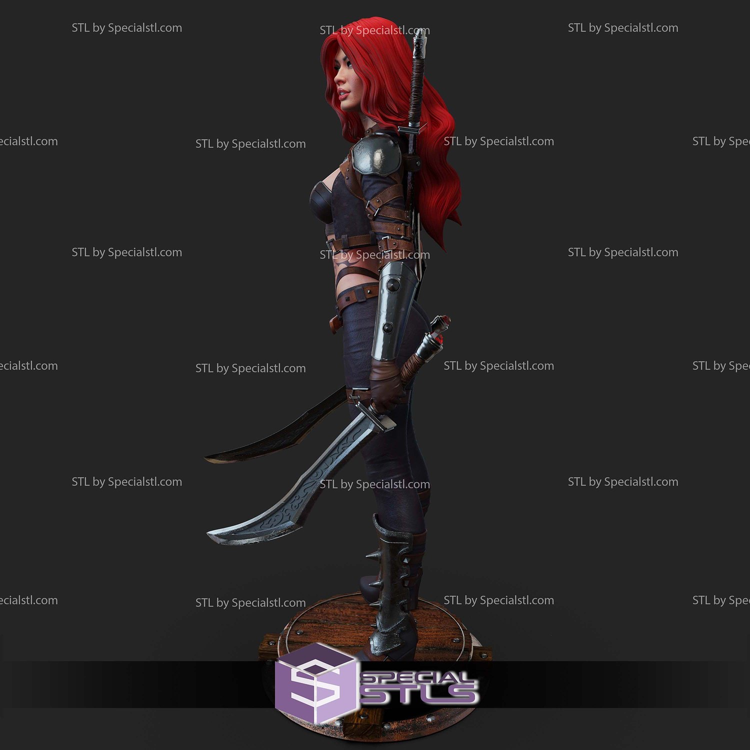 Katarina 2 Sword Sculptures 3D Printing STL Model — view 4