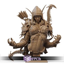 Sylvanas Windrunner Dark Bust 3D Printer Files STL Model