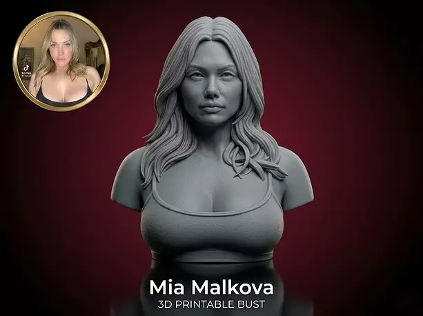 Mia Malkova bust 3D STL Model