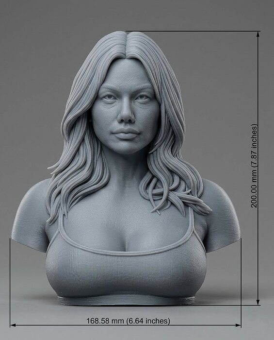Mia Malkova bust 3D STL Model — view 2