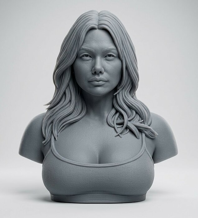 Mia Malkova bust 3D STL Model — view 4