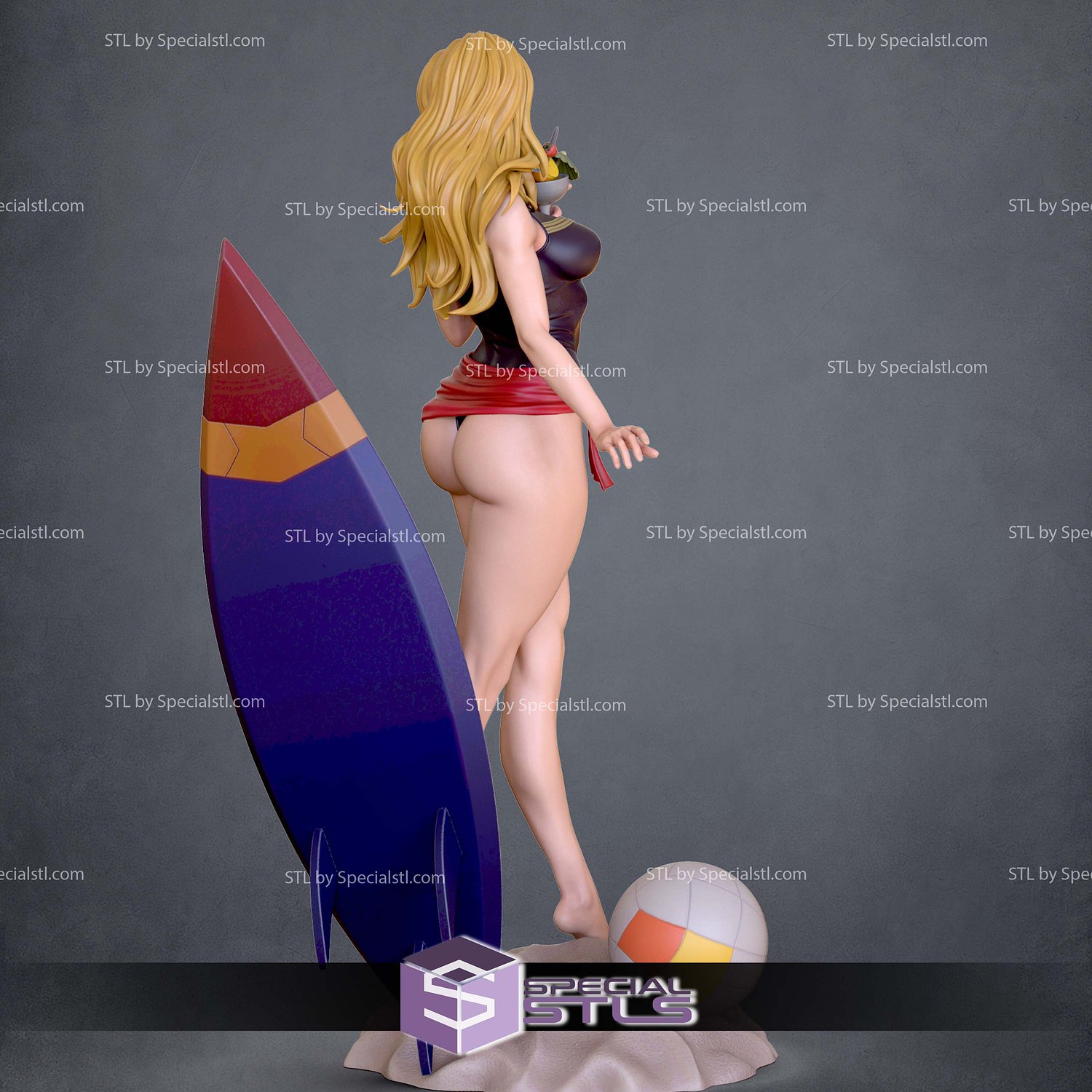 Captain Marvel Swimsuit STL Files 3D Model — view 4