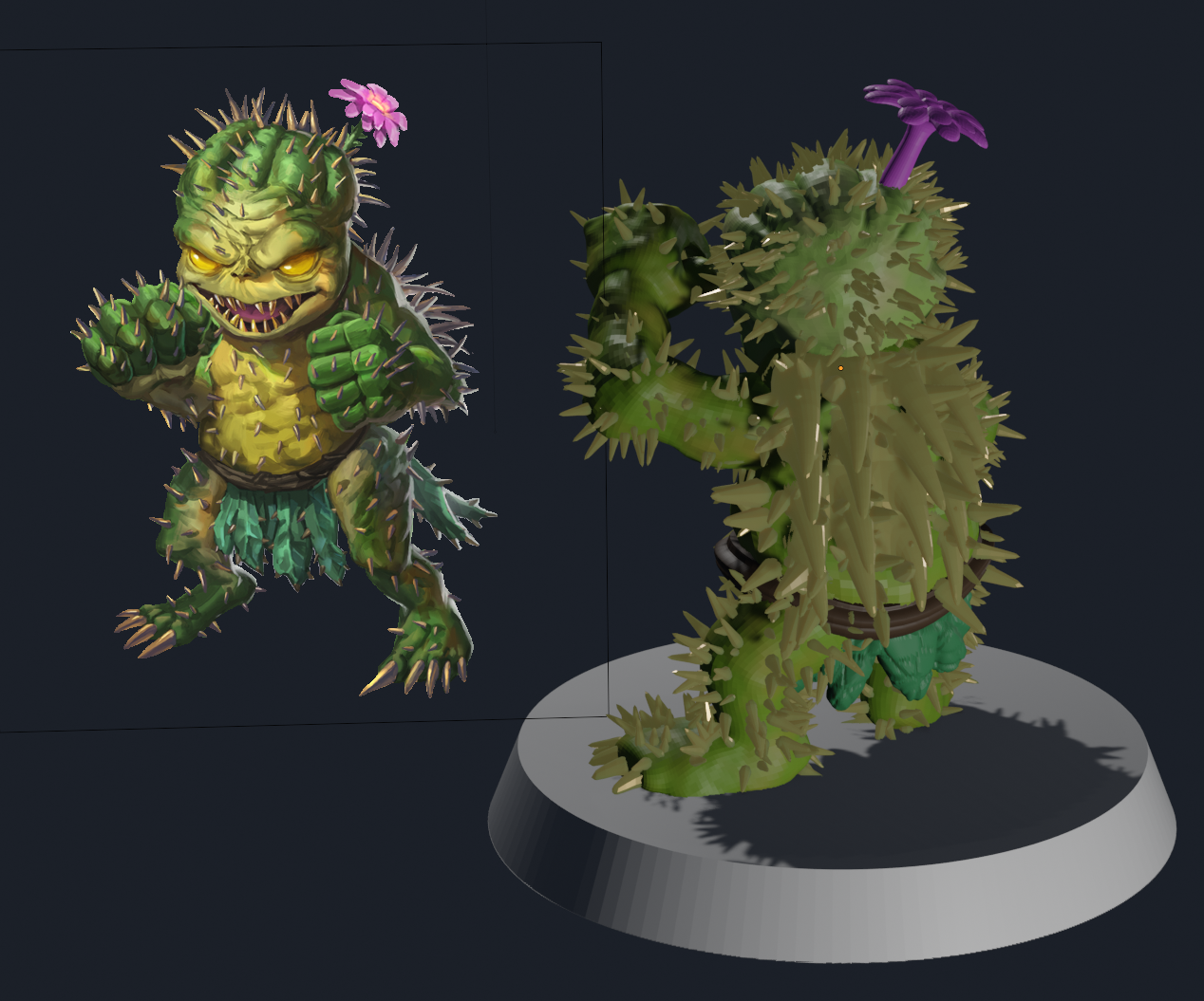 Cactus Leshy - Pathfinder Creature 3D STL Model