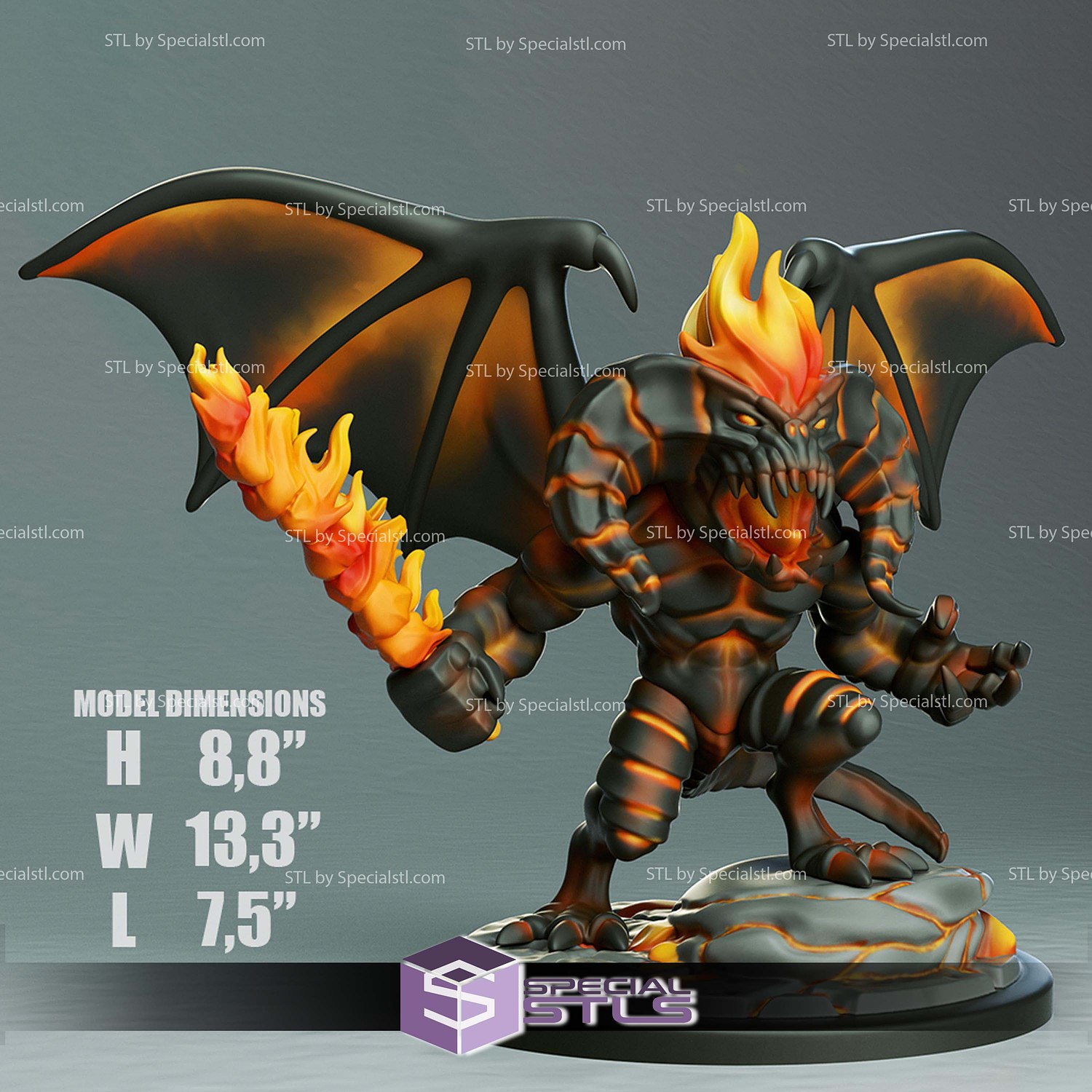 Chibi STL Collection Balrog 3D Model — view 6