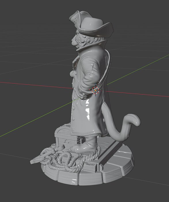 Pirate Cat Collectible Figurine STL for Resin Display 3D 3MF Model — view 5