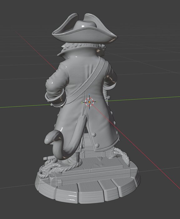 Pirate Cat Collectible Figurine STL for Resin Display 3D 3MF Model — view 6