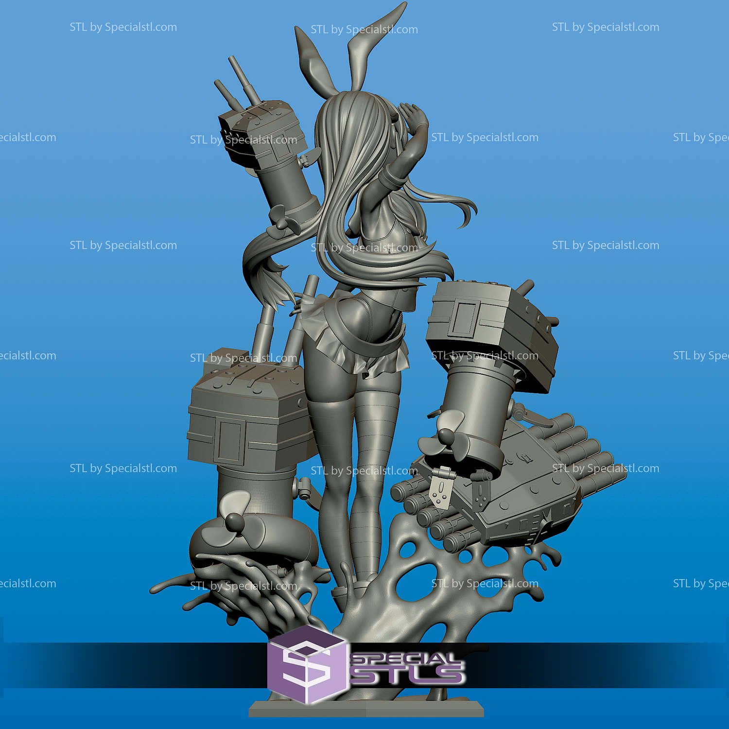 Shimakaze Azur Lane STL Files 3D Model — view 2